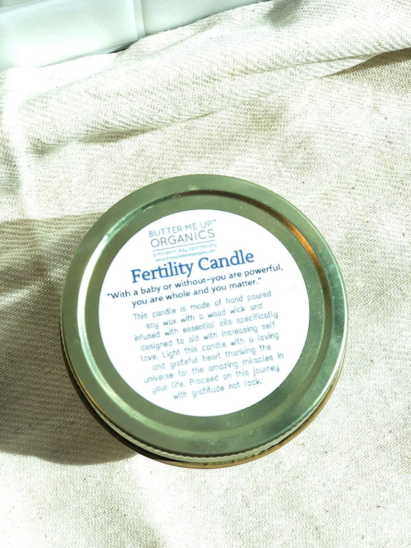 Fertility candle / crystal candle / abundance candle / butter me up White Smokey
