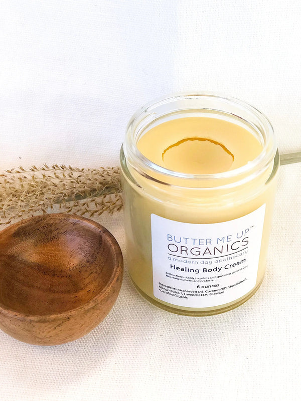 Healing Body Cream / organic body lotion / winter skin / dry skin / White Smokey