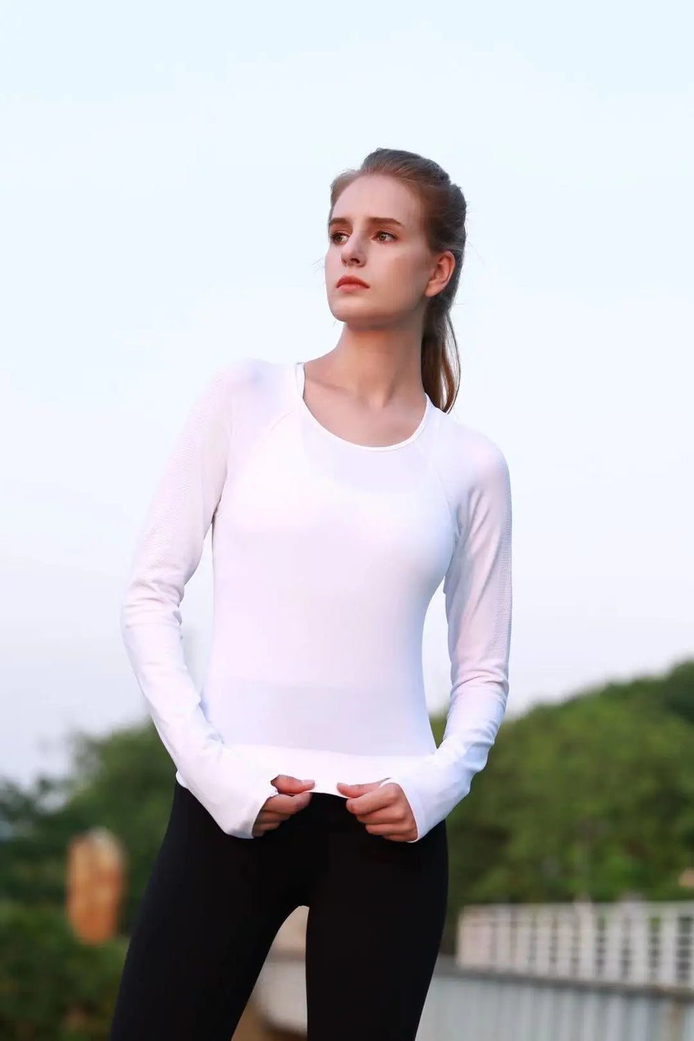 yoga Long Sleeve Crew Gym Women Fitness T Shirt Woman Long Sleeve Yoga Blue Charlie