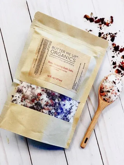 Organic Rose Salt Soak / Epsom Salt Soak / Pink Himalayan Sea Salt / - Thrivera
