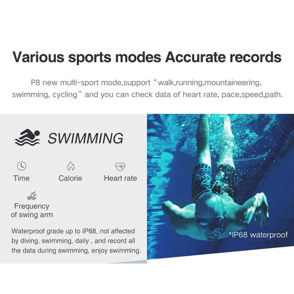 Smart Fit Sporty Fitness Tracker and Waterproof Swimmers Watch Salmon Lucky